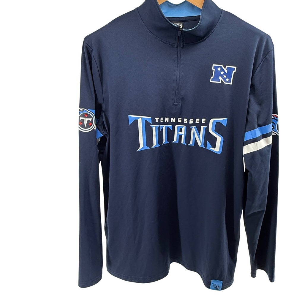 Tennessee Titans NFL Team Apparel Quarter Zip Pullover Long Sleeve Shirt Size L